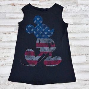 Disney American Flag USA Mickey Mouse Black Tank Top Shirt Women’s XSmall XS.